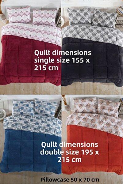 LilaMOON Double Luxury Welsoft Quilt (Double-Sided + 2 Pillowcases)