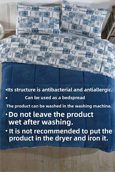 LilaMOON لحاف ويلسوفت فاخر مزدوج (ذو وجهين + 2 غطاء وسادة)