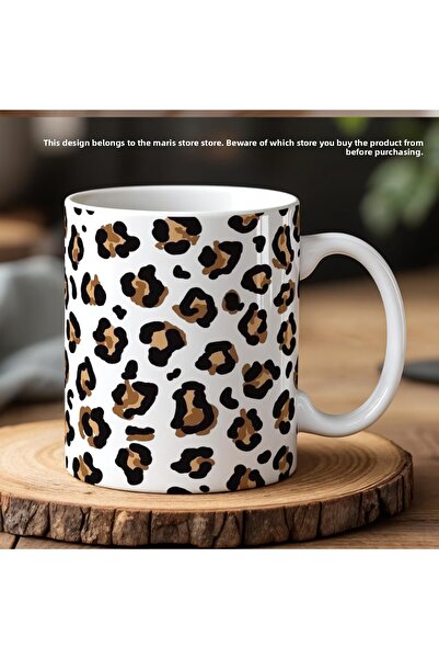 MARİS STORE Leopard Printed Mug - a Quality Gift Leopard Pattern Mug