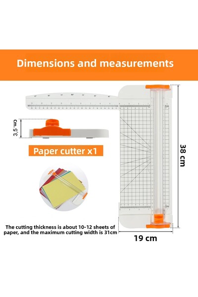 MDS Guillotine Paper Cutter, Bidirectional Cutting with Safety Blade, Sturdy Plastic Side Ruler Multi-Purpose, Office