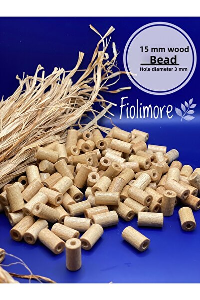 Fiolimore Mărgele din lemn de 15 mm, lăcuite cu lac (50 grame, 100 bucăți) Di...