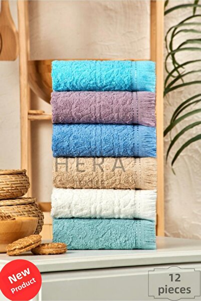 HERA Kitchen and Hand&Face Towel Set Cotton 12 Pieces 30 X 50 cm