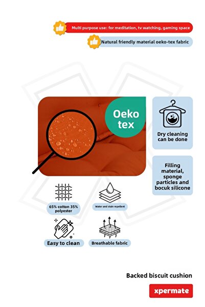 XPERMATE Biscuit Floor Cushion Honeycomb Front Pallet Top Cushion Bench and Garden Cushion 60X120X14 cm Tile