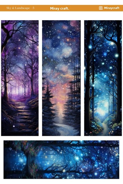 MirayDesign 1 autocolant tematic cu cer și peisaj de 12*17 cm pentru album de...