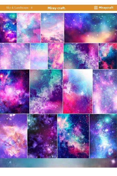 MirayDesign 1 autocolant tematic cu cer și peisaj de 12*17 cm pentru album de...