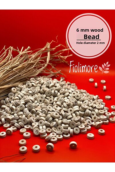 Fiolimore Mărgele din lemn brut de 6 mm (25 grame, 230 bucăți) Diametru gaură...