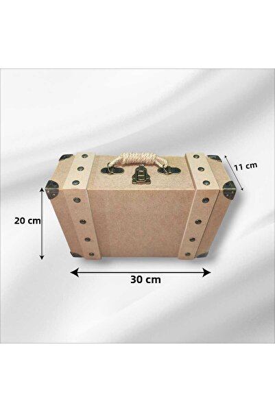 SEKAY AHŞAP Wooden Paintable Rectangular Classic Decorative Suitcase Box