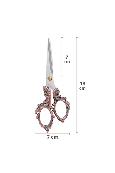iğne izi Large Size Promise Engagement Scissors, Ribbon Opening Special Occasion Ceremony Sewing Embroidery Scissors Copper