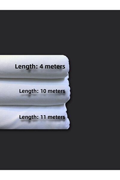 Yiğit Kumaş Λευκό Σετ Υφασμάτων Thin K πλέξη ριμπ, Μεγέθη 4-10-11 μέτρα 3 τεμάχια