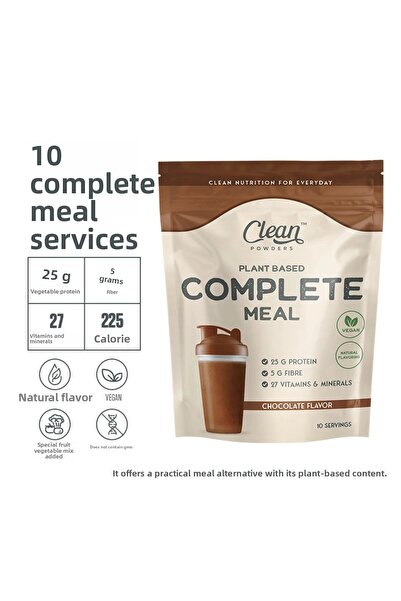 Clean Powders مسحوق طعام نباتي مركب من الأعشاب الطبيعية وجبة 600 جرام شوكولاتة - زبدة الفول السوداني الغنية بالبروتين. زبدة الفول السوداني 300 جرام