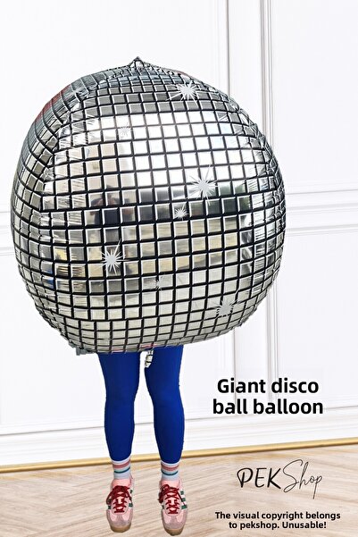 PEKSHOP Giant Disco Ball Shaped Foil Balloon 50Inch 125cm