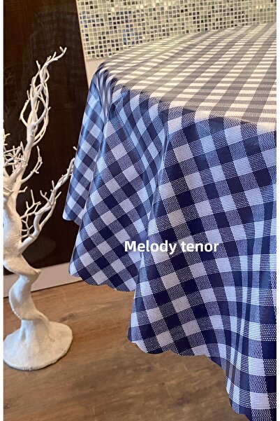 polset مفرش طاولة دائري من البولي فينيل كلوريد قابل للمسح وغير قابل للانزلاق من نوع Pötükare باللون الأزرق الداكن مع بطانة من الألياف