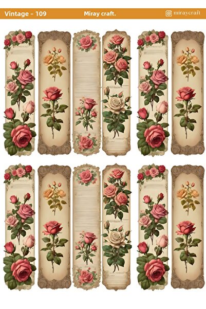 MirayDesign 1 αυτοκόλλητο με θέμα Vintage (12x17 cm) για Bullet Journal, Scra...