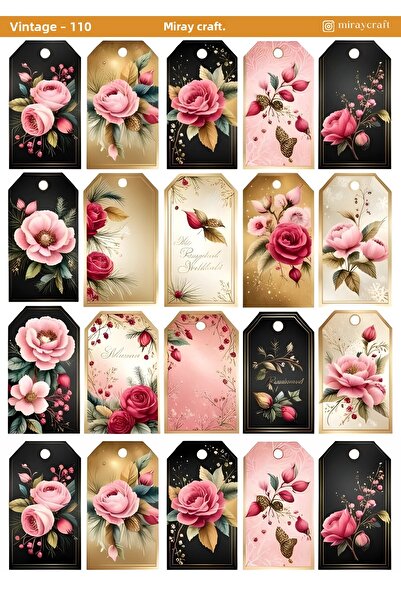 MirayDesign 1 autocolant tematic vintage (12x17 cm) pentru Bullet Journal, al...