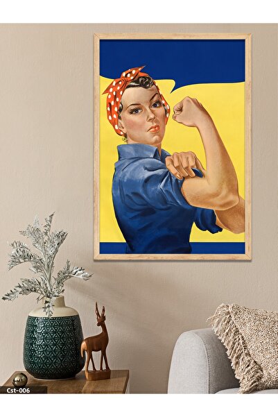 CeSht Tablou puternic pentru femeie, dintr-o singură bucată, cu rame din lemn