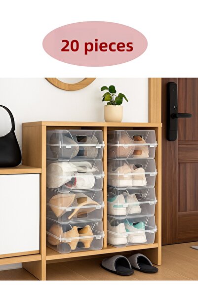 KRM HOME Set of 20 Men's Shoes and Women's Boots Storage Box - Shoe Organizer