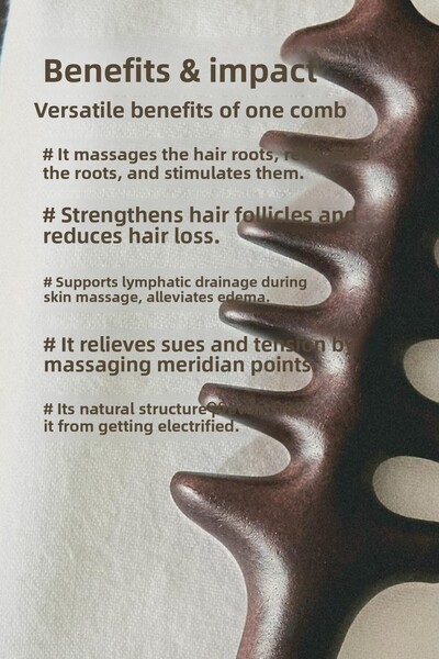 NATUROVA Natural Wooden Scalp and Head Massage Comb