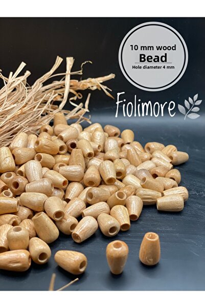 Fiolimore 10 мм лакирани овални дървени мъниста (50 грама, 88 броя) Диаметър ...