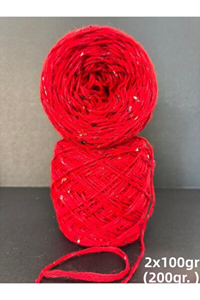 Ana&Kuzusu İplik Thick Wool Acrylic Yarn with Red Tweed (4 Ply Winding) 200Gr