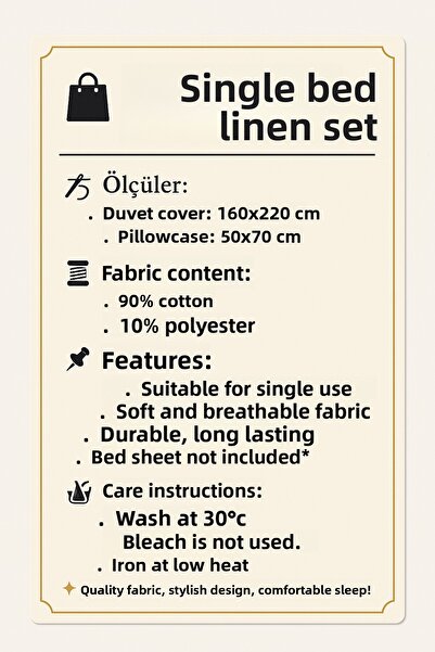 Madame Home Single Bed Sheet Set Without Sheets, Suitable for Daily Use.