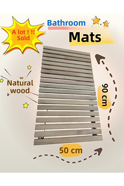 YILMAZ Covoraș de baie din lemn 90/50 brut