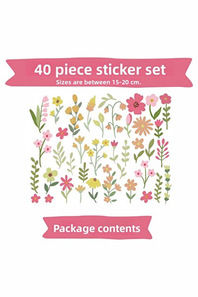 Grafikup Colorful Meadow Flowers - Watercolor Flower Children's Room Wall Decoration Set