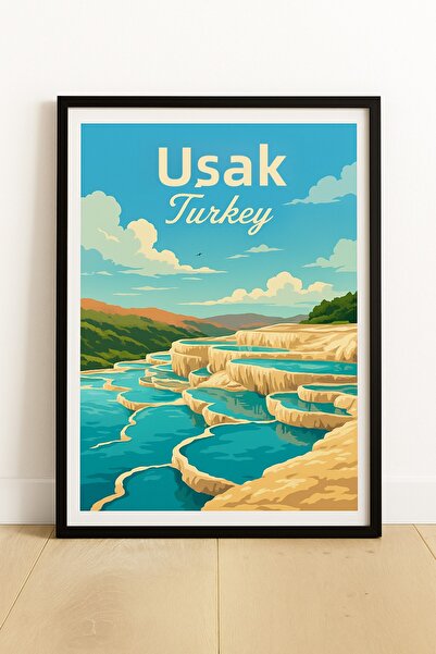 KAYABEY HOME Modern Design Turkey City Map Poster – Wooden Framed