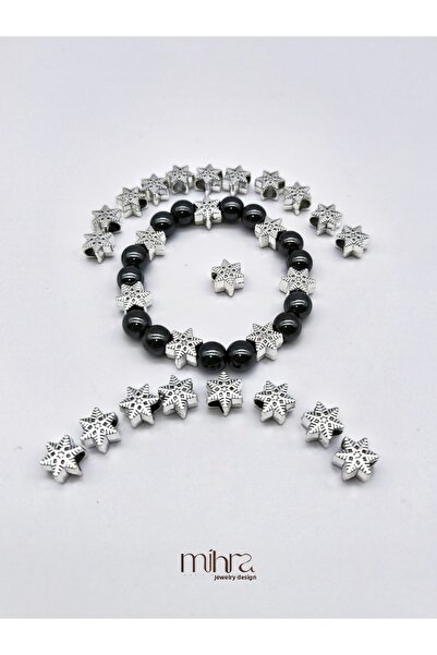 Mihra Takı Tasarım Μεταλλικές χάντρες – Ασημί χρώμα – 20 τεμάχια |   Συμβατό ...