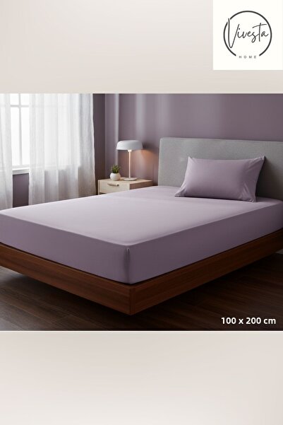 Vivesta Home طقم ملاءات سرير مطاطية من ليلك – قماش ناعم ومتين