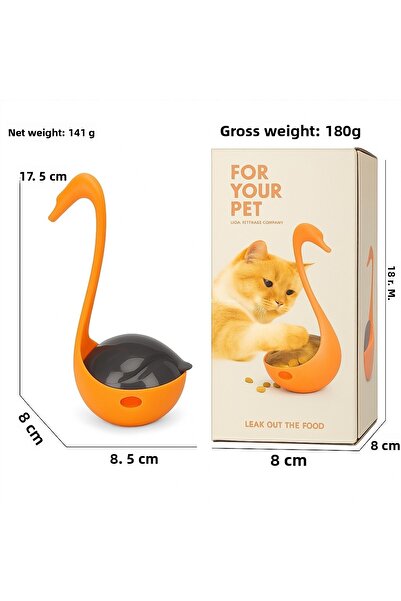 Busstier Laser Swan Shaped Food Dispenser Hacıyatmaz Cat Toy Interactive Intelligence Game