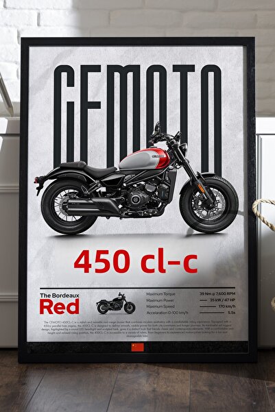 Duvarda CFMOTO 450 CL-C Αφίσα με μαύρο ξύλινο πλαίσιο, διακοσμητικός πίνακας ...