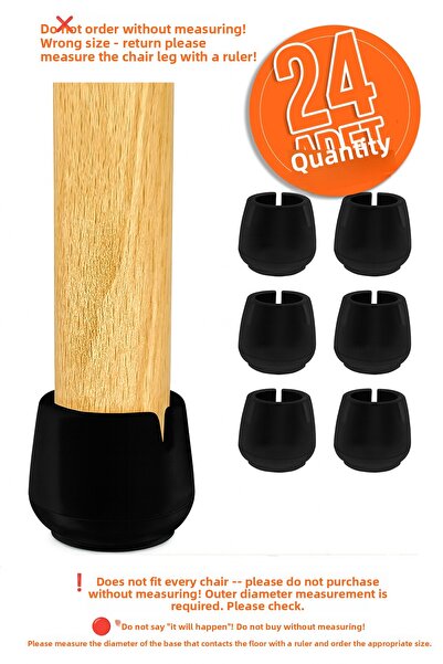 senal ticaret 24 Pieces 17 mm Black Silicone Table Chair Shoe Anti-Slip Seat ...