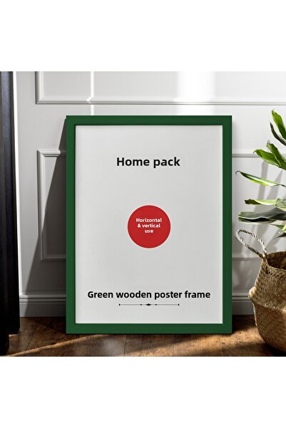 HOMEPACK 35X50 cm Green Wooden Framed Poster Frame, Blank Frame, Green-Frame-35X50