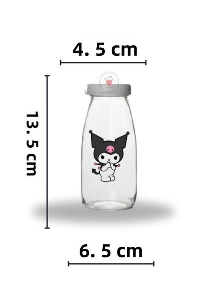 Milea 6Pcs Leakproof White Cap Glass Milk Soft Drink Party Bottle Water Cup 250ml
