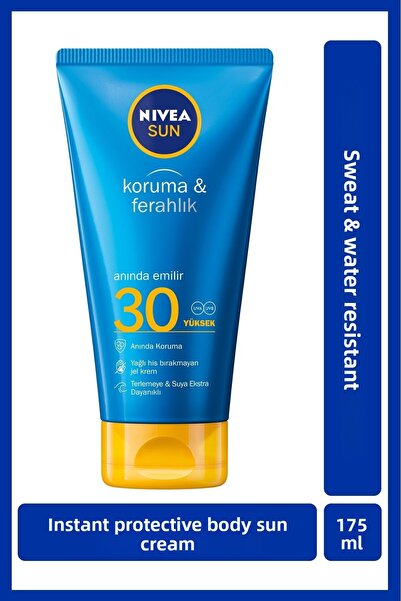 NIVEA كريم SUN SPF30 عالي الحماية من الشمس ومنعش 175 مل، مقاوم للعرق والماء، ...