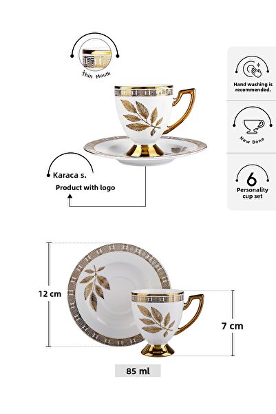 Karaca Betty Stand Coffee Cup for 6 People 85 ml