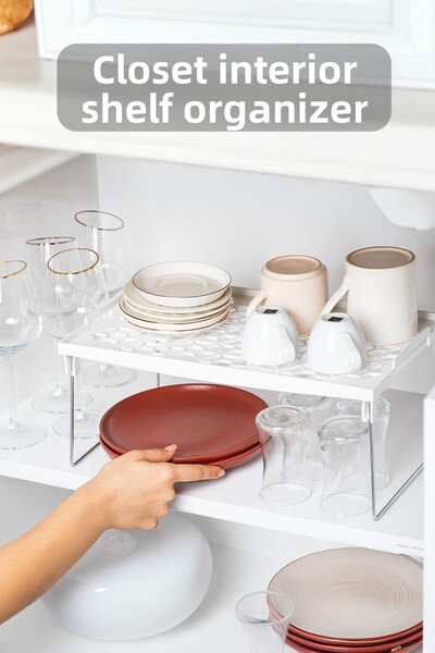 Metsar Home 1 Multi-Purpose Shelf for Plates, Mugs, and Cups Organizer