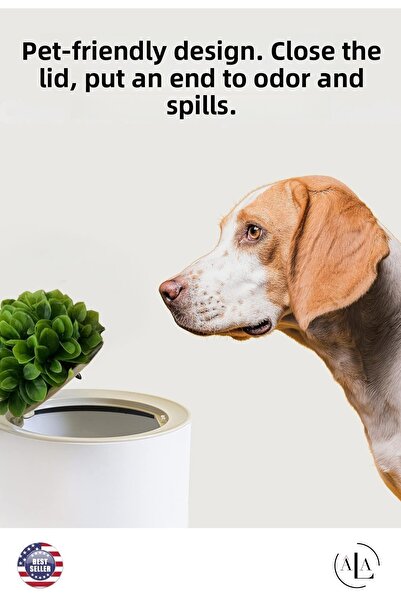 alastore سلة مهملات بتصميم خاص مع نباتات اصطناعية، صندوق قمامة للحمام والمرحاض مع غطاء