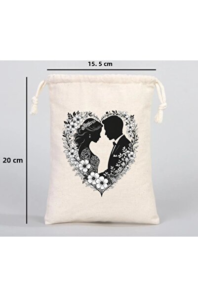 Boom town Bez Kese 15X20Cm Cloth Bag, Hand Bag, Henna, Wedding 10 Pieces Pouc...