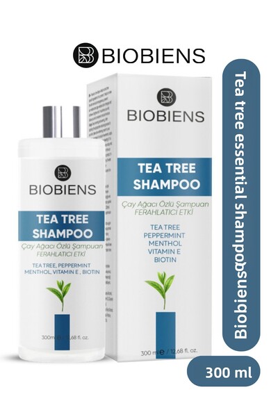 Biobiens شامبو بخلاصة شجرة الشاي والمنثول وفيتامين إي والبيوتين 300 مل