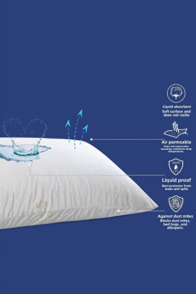 VAROL مرتبة حماية للوسادة مقاومة للسوائل 2 قطعة (مع غطاء)