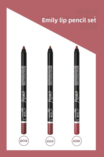 Golden Rose مجموعة أقلام تحديد الشفاه إميلي مكونة من 3 قطع رقم: 203-222-226