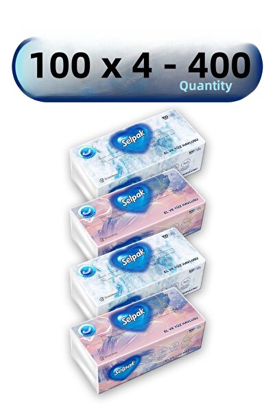 Selpak 4-Piece Hand and Face Towels - 400 Sheets