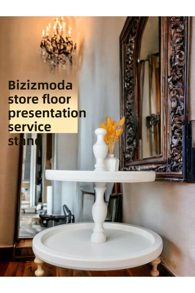 bizizmoda Two-Layer Separated Specially Usable Presentation Plate Cake Stand Presentation Cupcake Stand