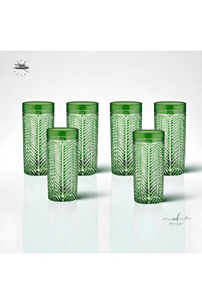 AKDEN STORE Colorful 6-Piece Crystal Decor Water Glass, Soft Drink Glass