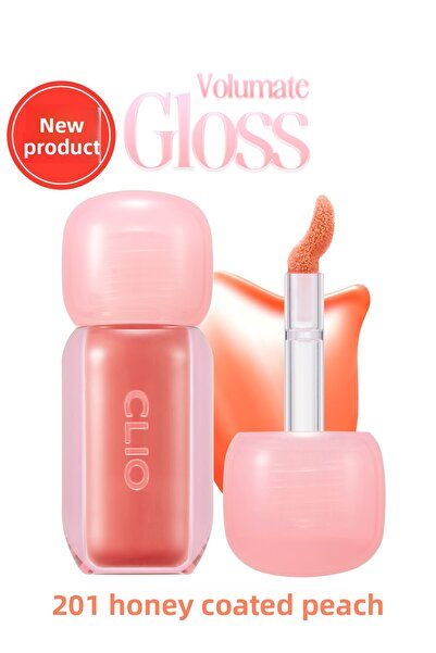 CLIO ملمع شفاه ملون ولامع لتكبير الشفاه فولوميت جلوس 201 بلون العسل والخوخ