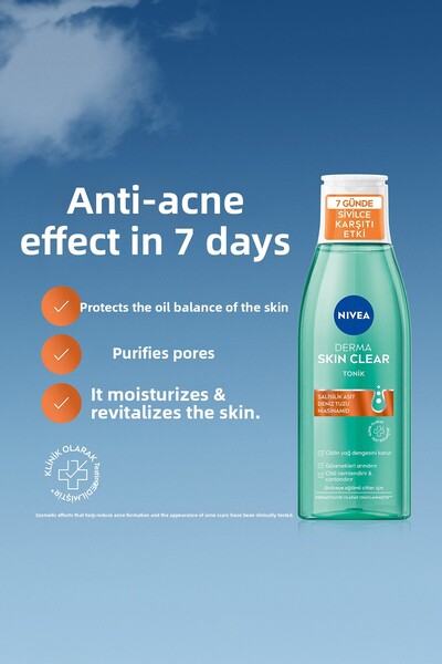 NIVEA Anti-Acne Tonic Derma Skin Clear 200ml, Niacinamide, Salicylic Acid, Purifying, Combination, Oily Skin