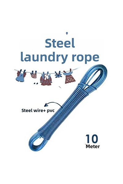 ModaCar 10 m Steel Clothesline Pvc Coated Durable Clothesline Balcony Clothesline