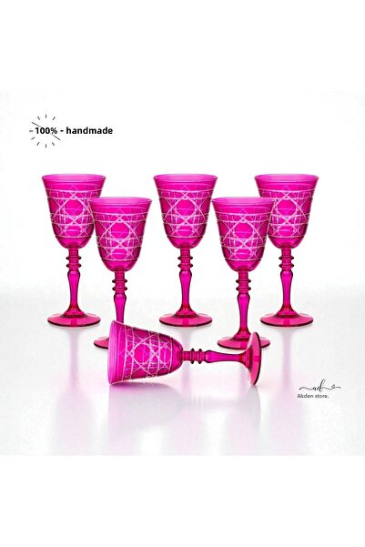 AKDEN STORE Crystal Decor Colorful Set of 6 Glasses, Water Glasses, Soft Drink Glasses