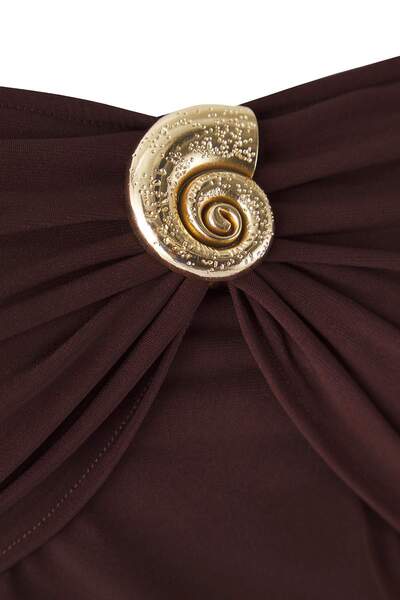 Trendyol Curve Brown Knitted Knitted Plus Size Blouse